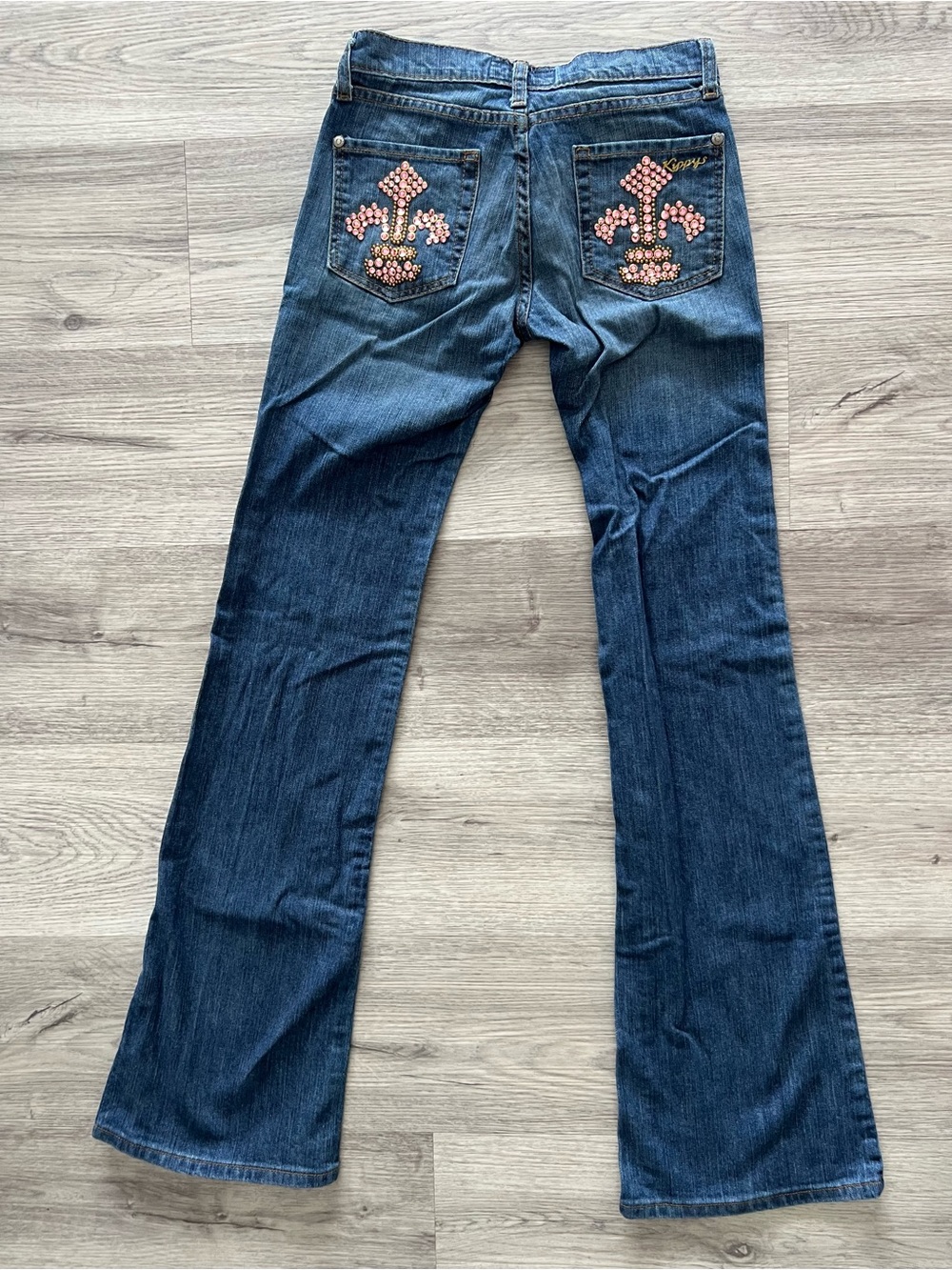 Kippy’s Swarovski Crystal Fleur De Lis Bootcut Jeans| McBling | Size 0